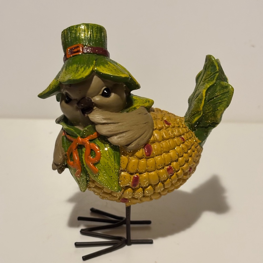 Whimsical Corn Bird Figurine